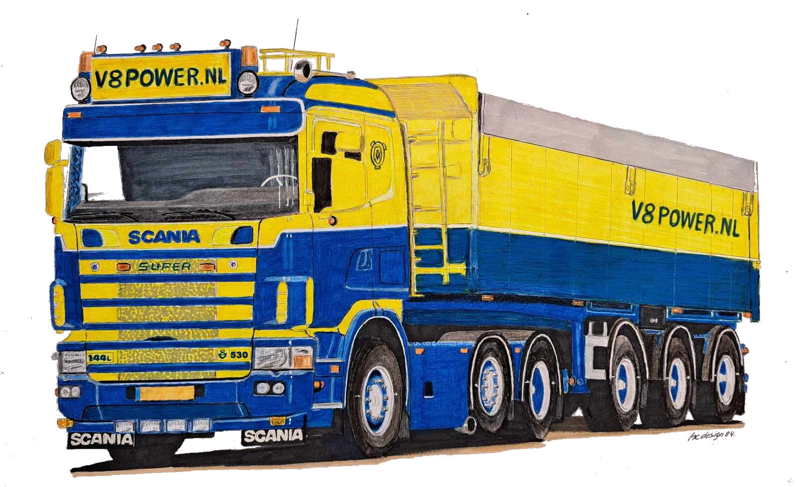 V8 Power | Scania 144 and Tipper