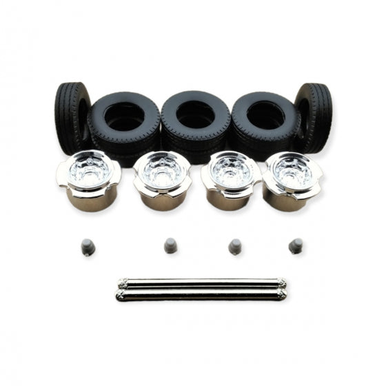 84611 | Tyre / rim set chrome 16mm (2axles)