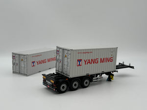 Container Trailer 3 axle with 2x 20ft Containers